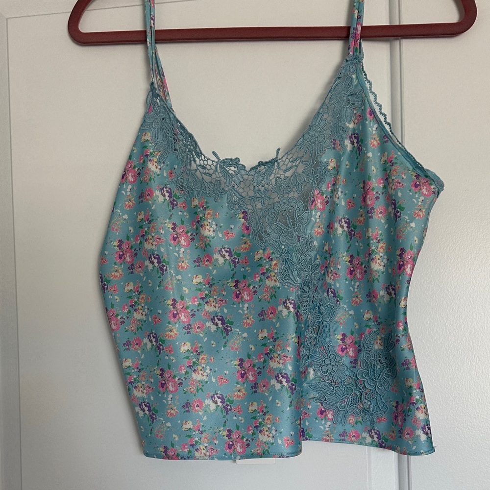 Loveshackfancy Floral Lace Trim Cami Top